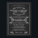 Ornate Chalkboard Vintage Wedding Invitations<br><div class="desc">Invitations de mariage vintage de la Commission de la langue. Beaux parchemins de fantaisie et motif floral orné avec élégante typographie de style rétro. Idéal pour les mariages d'église traditionnelle ou les mariages de la campagne romantique, avec une touche tendance de charme sophistiqué pour la mariée et le marié moderne....</div>