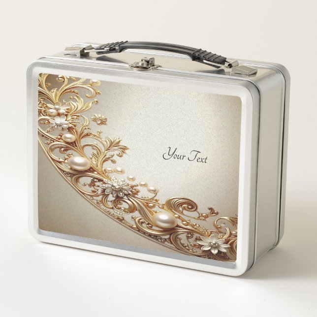 Ornate Gold Flourish Lunch box (Devant)