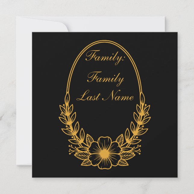 Ornate Gold Wreath Invitation with Custom Text Des (Devant)