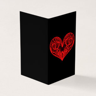 Ornate Heart Platonic Valentine Carte pour notes 2