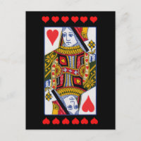 Ornate Heart Queen Jouer Carte Bright Red Hearts