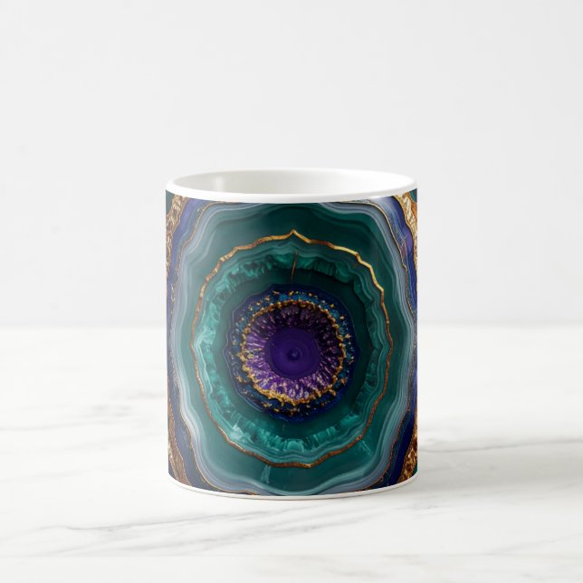 Ornate Jewel Tone Geode & Gold Luxury Mugs (Centre)