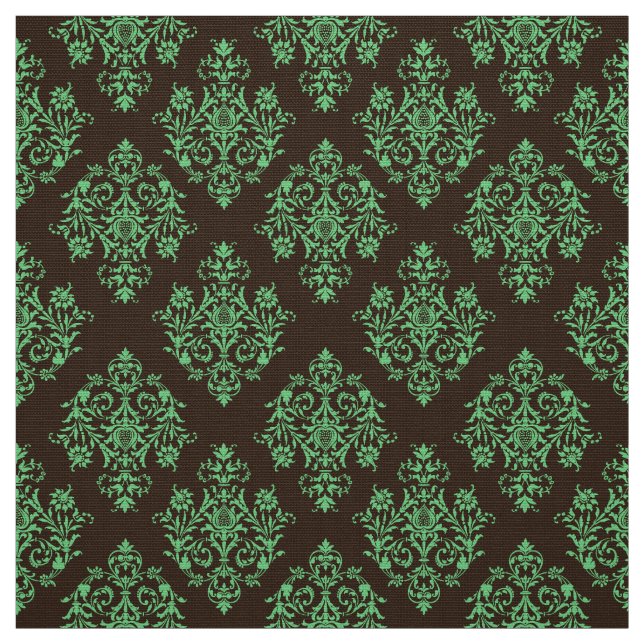 Orné baroque brun tissu damassé (Échantillon)