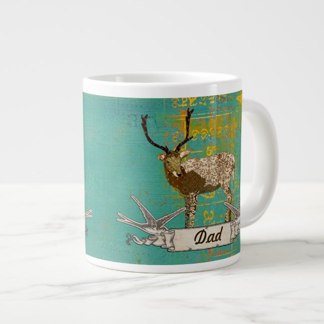 Orné de bronze Buck Turquoise papa Mug (Devant droit)