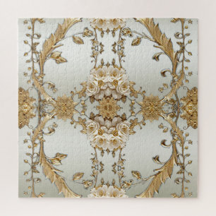 Orné d'or Fleurs blanches puzzle puzzle