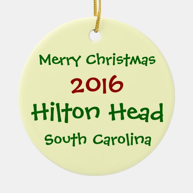 ORNEMENT 2016 DE NOËL DE HILTON HEAD LA CAROLINE (Devant)