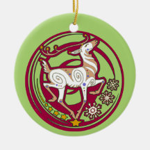 Ornement 2017 de Noël de renne de Holidaze de