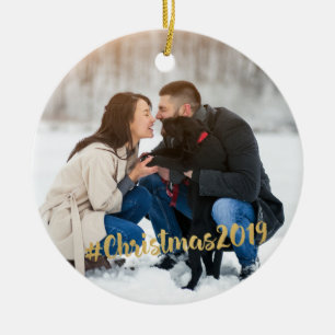 Ornement 2019 de photo de #Christmas