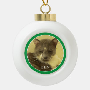 Ornement à boule en céramique PET LOVE /Vert