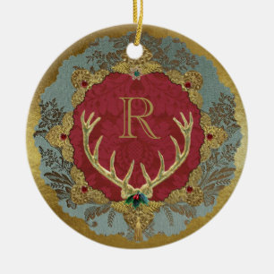 Ornement à monogramme en céramique "Lordly" de Dre