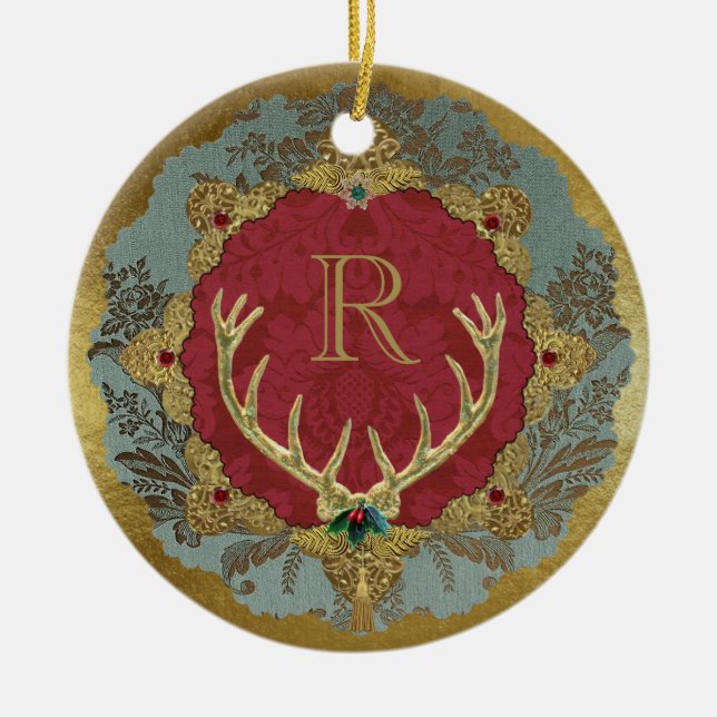 Ornement à monogramme en céramique "Lordly" de Dre (Devant)
