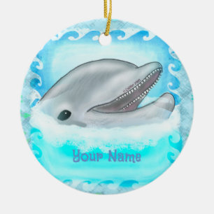 Ornement à nom personnalisé Dolphin Play