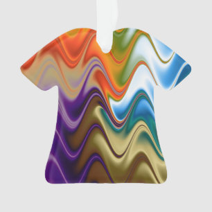 Ornement Abstrait Multicolore Ondulé