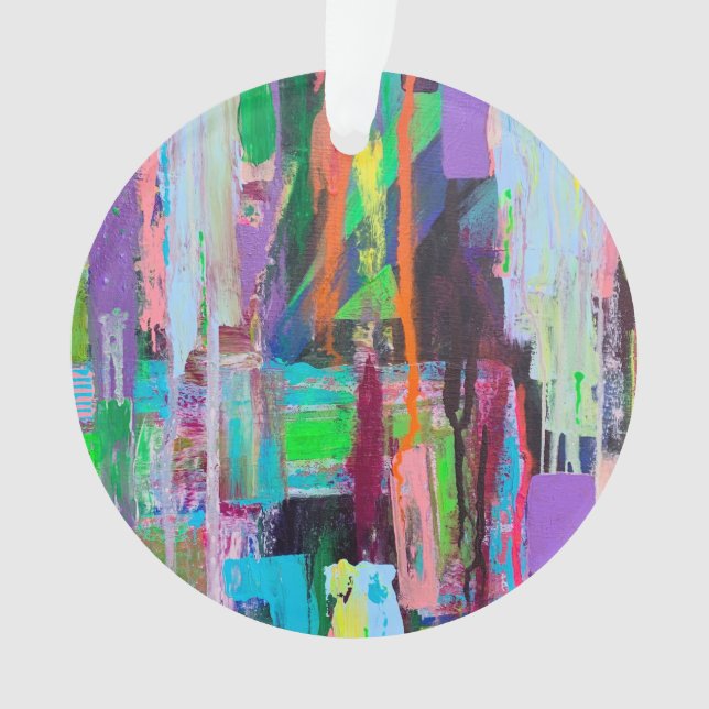 Ornement acrylique à brumes violettes (devant)