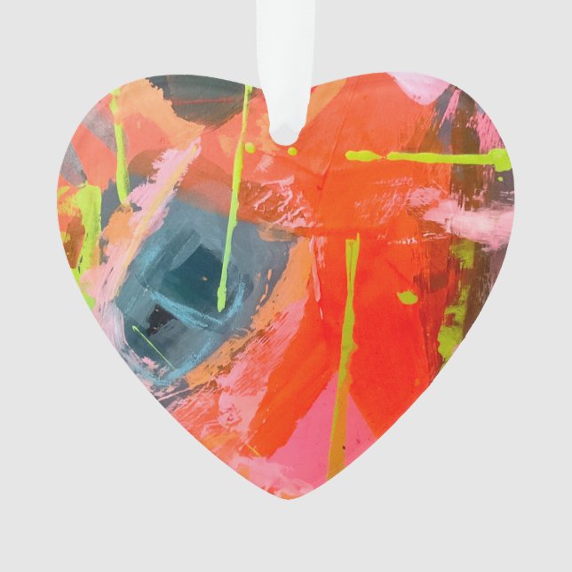 Ornement acrylique avec art abstrait original (devant)