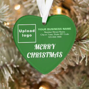 Ornement acrylique Coeur vert de Noël d'affaires