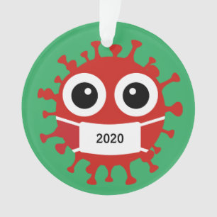 Ornement Acrylique Coronavirus Masqué