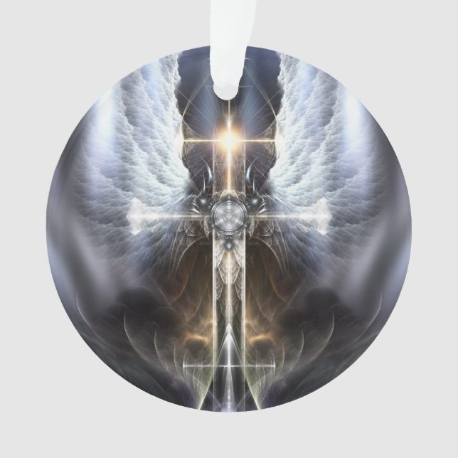 Ornement acrylique de Croix de l'aile céleste (devant)