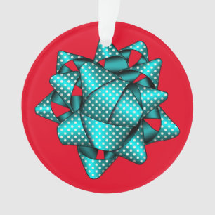 Ornement acrylique de Noël Aqua Dotée Bow