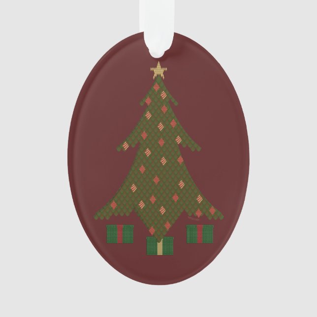 Ornement acrylique de Noël doré (devant)
