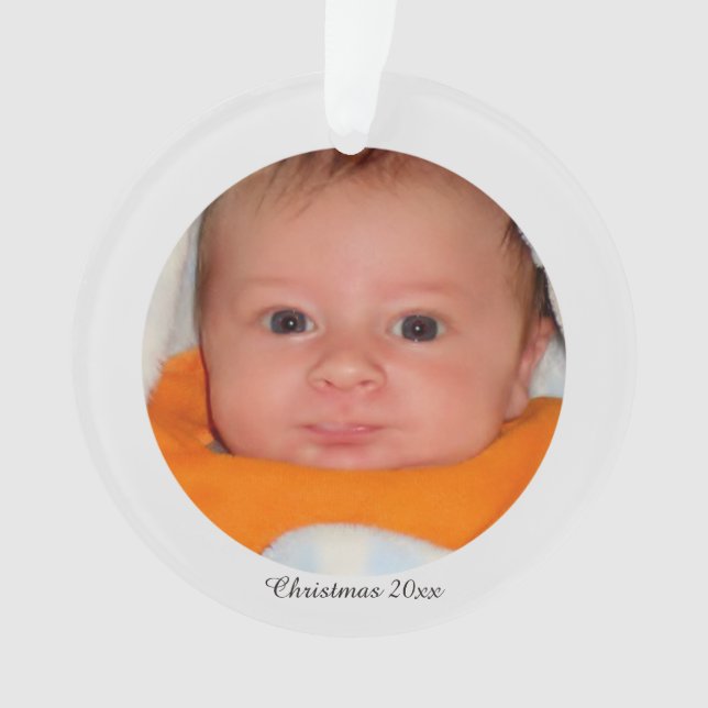Ornement acrylique de photo de Noël (devant)