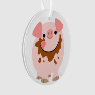 Ornement acrylique de porc au chocolat mignon