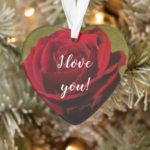 Ornement acrylique de rose rouge texturé