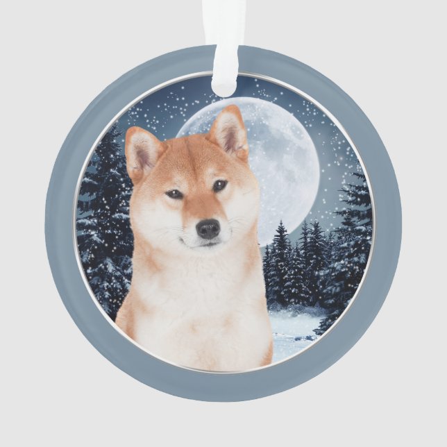 Ornement acrylique de Shiba Inu (dos)