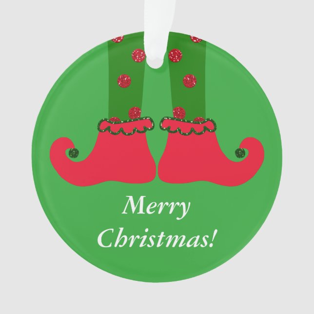 Ornement acrylique des jambes d'elfe de Noël (devant)