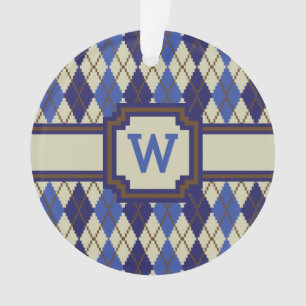 Ornement acrylique du Jacquard de scone de bleuet