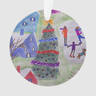 Ornement acrylique du village de Noël