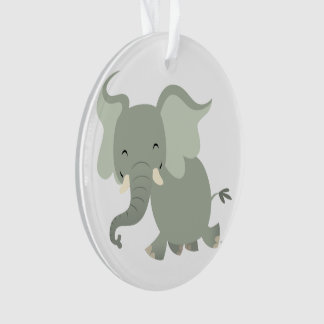 Ornement acrylique éléphant de dessin animé joyeux