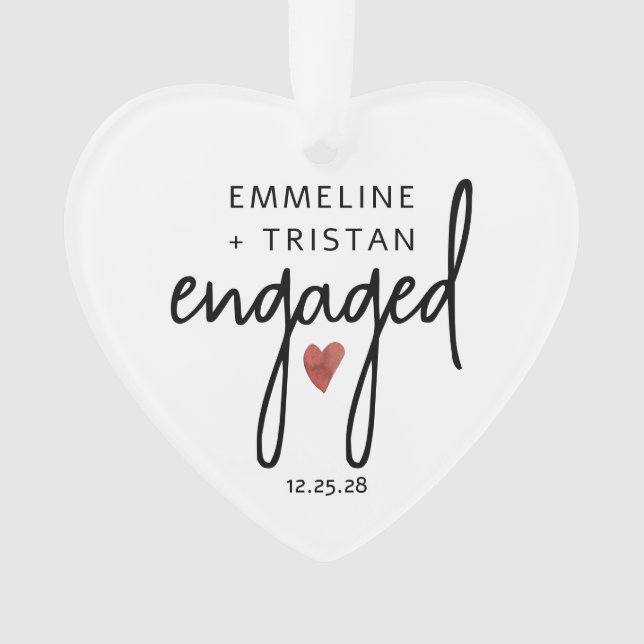 Ornement acrylique Fiançailles personnalisé (devant)