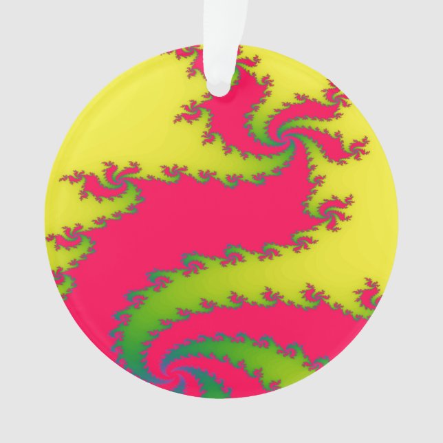 Ornement acrylique fractal du dragon chinois du No (devant)