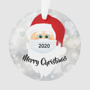Ornement Acrylique Masqué Père Noël 2020