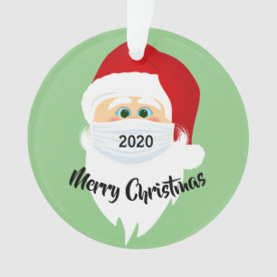 Ornement Acrylique Masqué Père Noël 2020