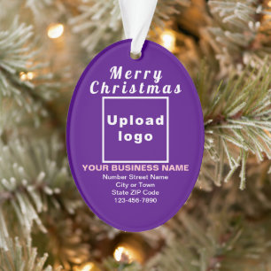 Ornement acrylique ovale violet de Noël d'affaires