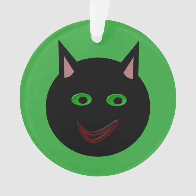 Ornement acrylique pour chat noir d'Halloween (devant)