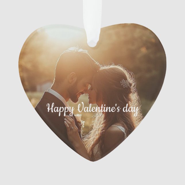 Ornement Acrylique Valentin en forme de coeur pers (devant)