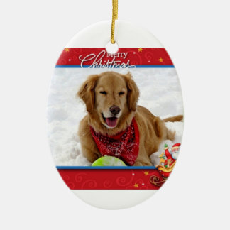 Ornement affectueux de Noël de golden retriever de