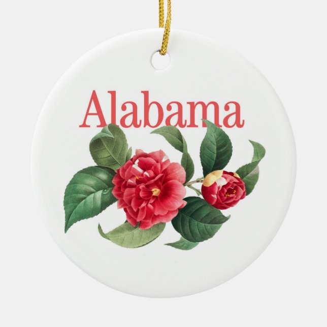 Ornement Alabama personnalisable avec Camellia (Devant)