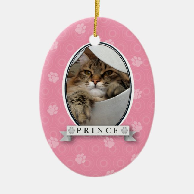 Ornement animal Empreinte de patte rose (Devant)