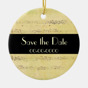 Ornement antique grunge vintage de notes musicales