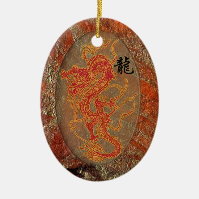Ornement ardent de dragon de bonne chance (Devant)