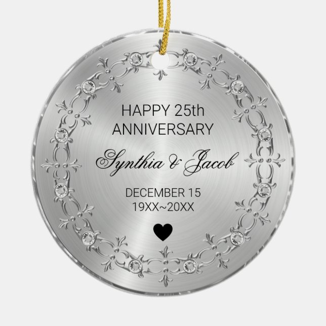 Ornement Argent Avec Diamants (Devant)