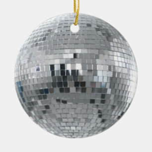 Ornement argenté de Noël de boule de disco