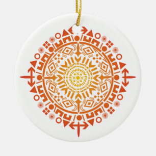 Ornement art-soleil primitif personnalisé