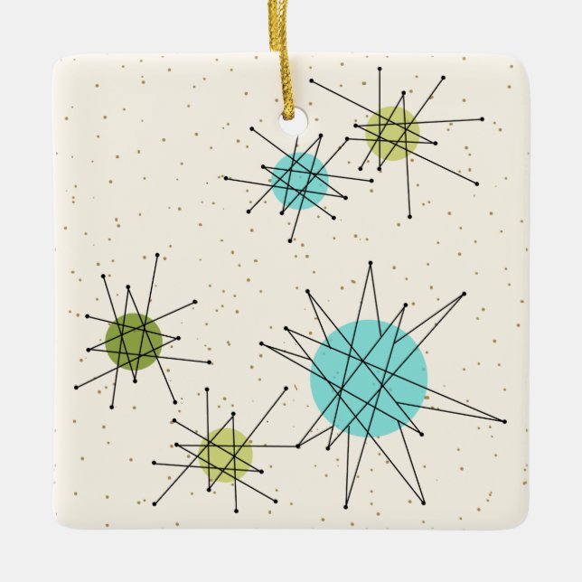 Ornement atomique iconique de Noël de Starbursts (Devant)