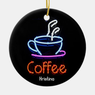 Ornement au néon de signe de café