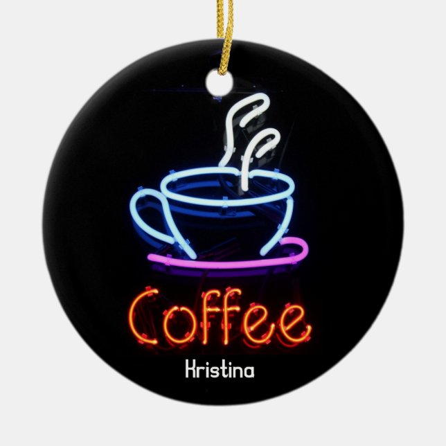 Ornement au néon de signe de café (Devant)